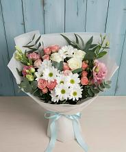 Букет цветов из:  Розы, Лизиантусы и Хризантемы в Угловском