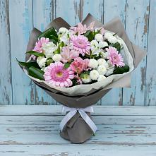 Букет цветов из:  Герберы, Альстромерии и Хризантемы #REPLACE_PRED# Угловском