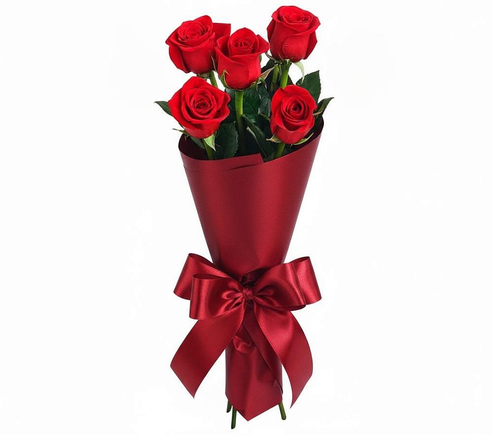 Букет 5 Красных роз Эдлесс Лав в Угловском