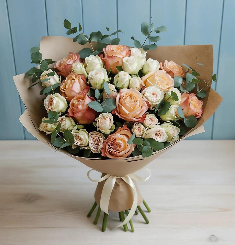 Букет цветов из: Альстромерии и Розы в Угловском