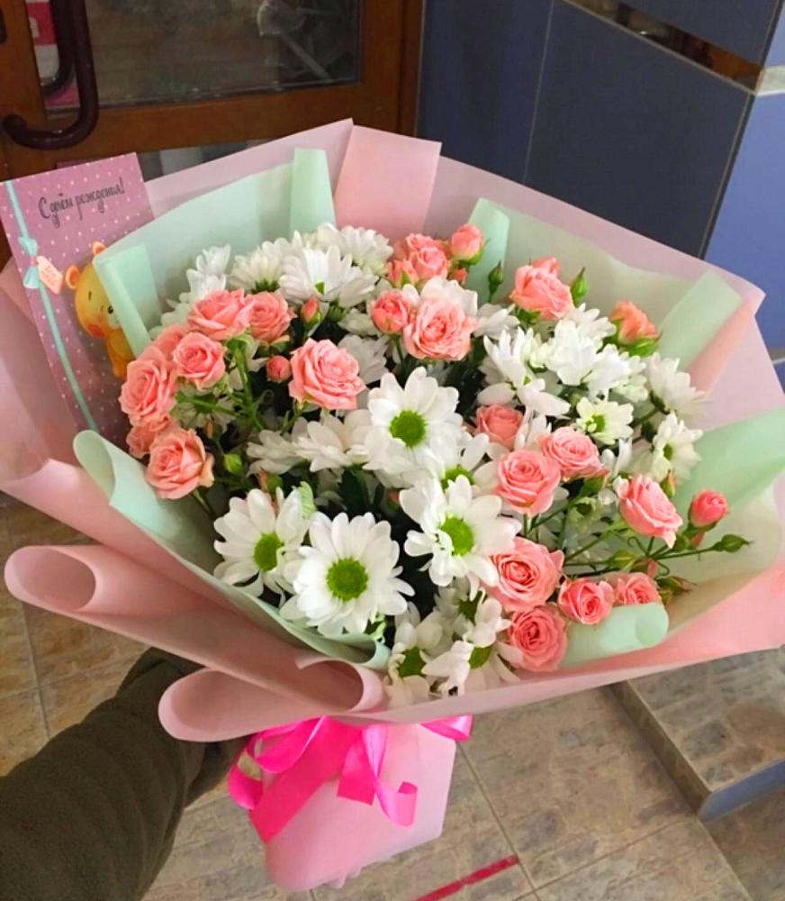 Букет цветов из: Розы и Хризантемы в Угловском