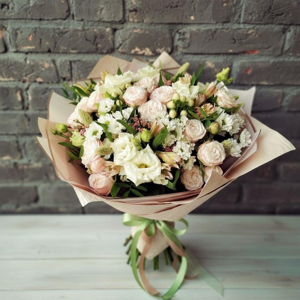 Букет цветов из: Альстромерии, Розы и Хризантемы в Угловском