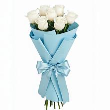 Букет 7 белых роз Проуд в Угловском