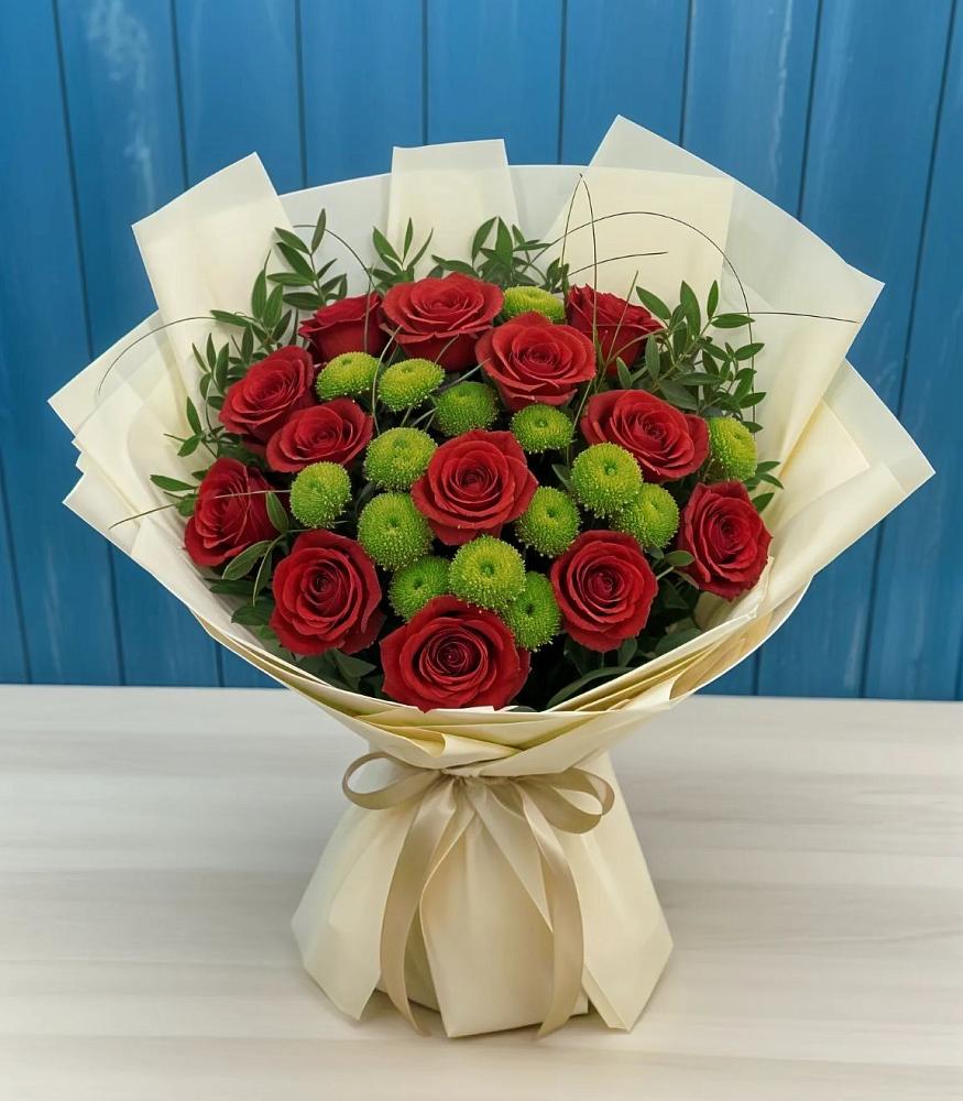 Букет цветов из: Розы и Хризантемы в Угловском